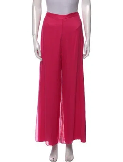 Pre-owned St John Silk Wide Leg Pants In Pink
