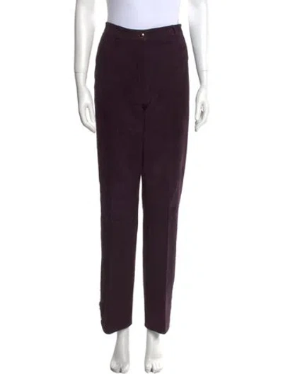 Pre-owned St John Silk Wide Leg Pants In Purple