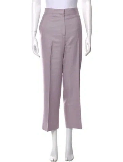 Pre-owned St John Silk Wide Leg Pants In Purple