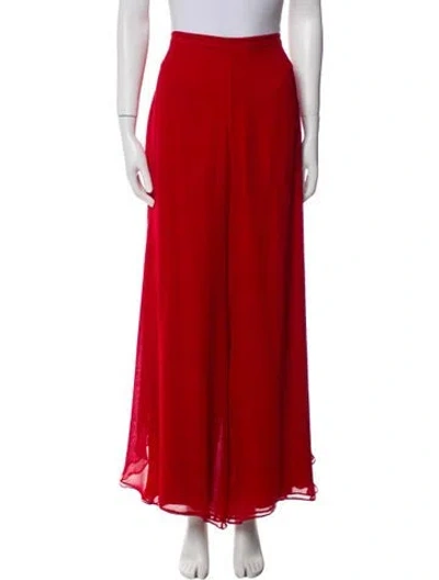 Pre-owned St John Silk Wide Leg Pants In Red