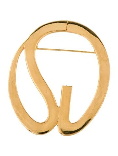Pre-owned St John 'sj' Logo Pin Brooch In Multicolor