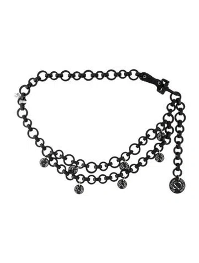 Pre-owned St John Skinny Chain-link Belt In Black