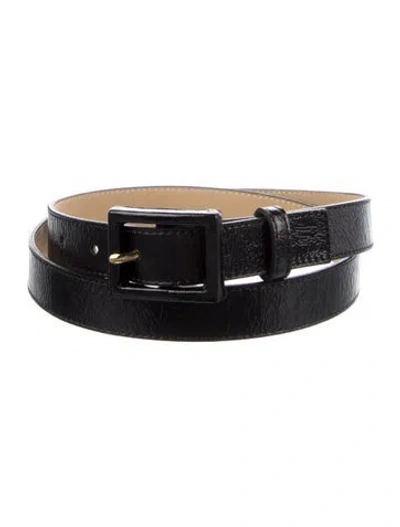 Pre-owned St John Skinny Leather Belt In Black