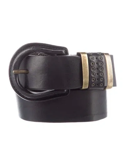 Pre-owned St John Skinny Leather Belt In Black