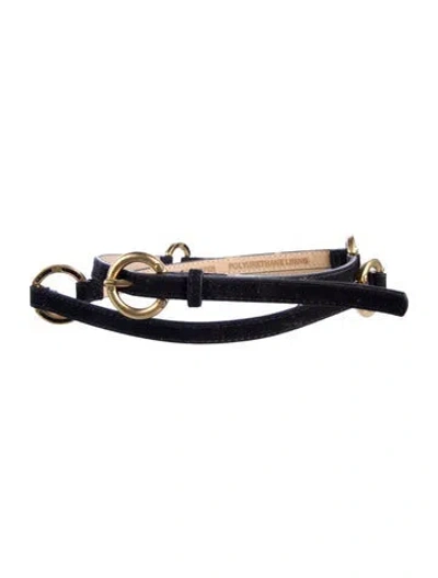 Pre-owned St John Skinny Leather Belt In Black
