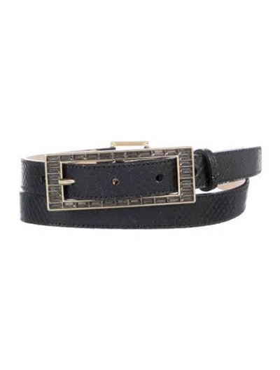 Pre-owned St John Skinny Leather Belt In Black