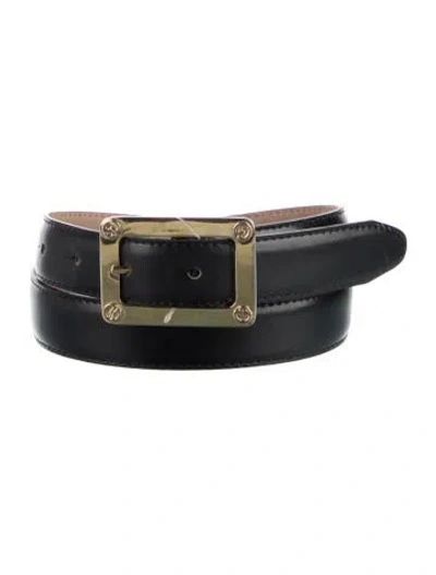 Pre-owned St John Skinny Leather Belt In Black