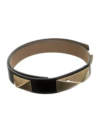 Pre-owned St John Skinny Leather Belt In Black