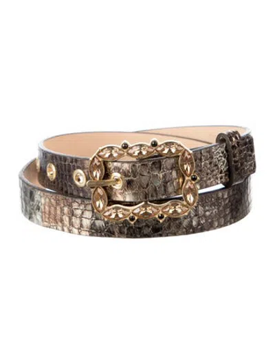 Pre-owned St John Skinny Leather Belt In Brown
