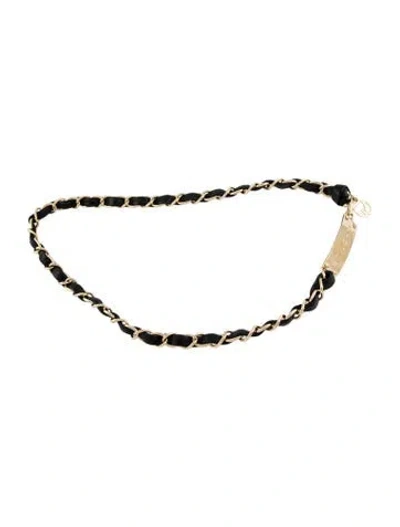 Pre-owned St John Skinny Leather Waist Belt In Multi