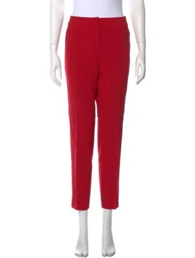 Pre-owned St John Skinny Leg Pants In Red