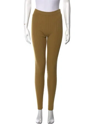 Pre-owned St John Skinny Leg Pants In Yellow