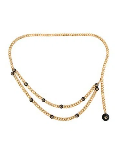 Pre-owned St John Skinny Metal Chain-link Belt In Gold