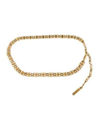 Pre-owned St John Skinny Metal Chain-link Belt In Gold