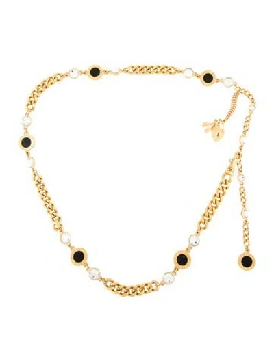 Pre-owned St John Skinny Metal Chain-link Belt In Gold