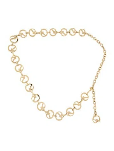 Pre-owned St John Skinny Metal Chain-link Belt In Gold