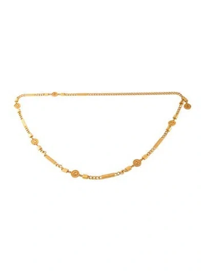 Pre-owned St John Skinny Metal Chain-link Belt In Gold