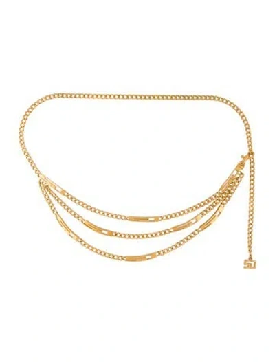 Pre-owned St John Skinny Metal Chain-link Belt In Gold