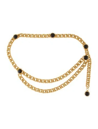Pre-owned St John Skinny Metal Chain-link Belt In Gold