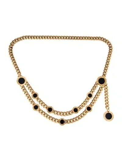 Pre-owned St John Skinny Metal Chain-link Belt In Gold