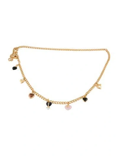 Pre-owned St John Skinny Metal Chain-link Belt In Gold