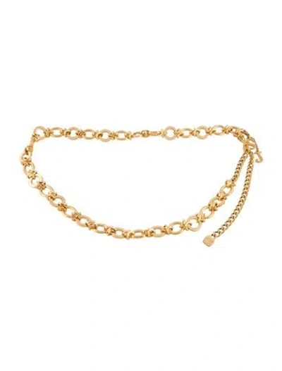 Pre-owned St John Skinny Metal Chain-link Belt In Gold