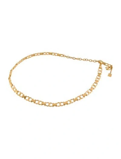 Pre-owned St John Skinny Metal Chain-link Belt In Gold