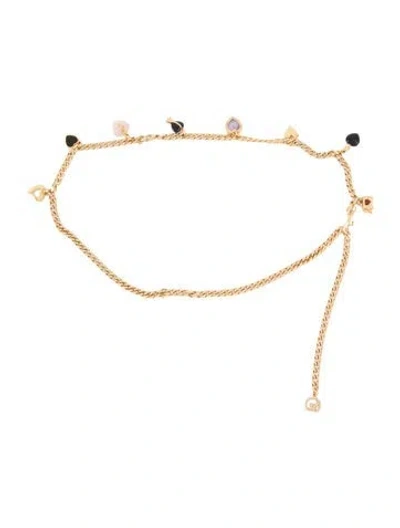Pre-owned St John Skinny Metal Chain-link Belt In Gold