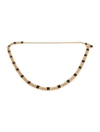 Pre-owned St John Skinny Metal Chain-link Belt In Gold
