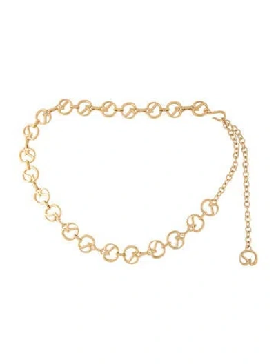 Pre-owned St John Skinny Metal Chain-link Belt In Gold