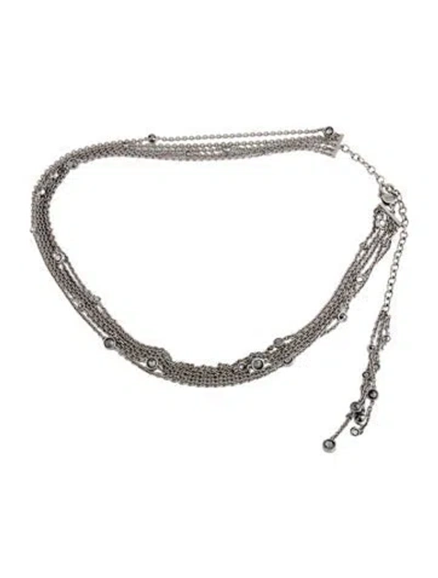 Pre-owned St John Skinny Metal Chain-link Belt In Silver