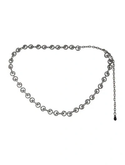 Pre-owned St John Skinny Metal Chain-link Belt In Silver