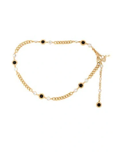 Pre-owned St John Skinny Metal Chain-link Belt W/ Tags In Gold/metallic