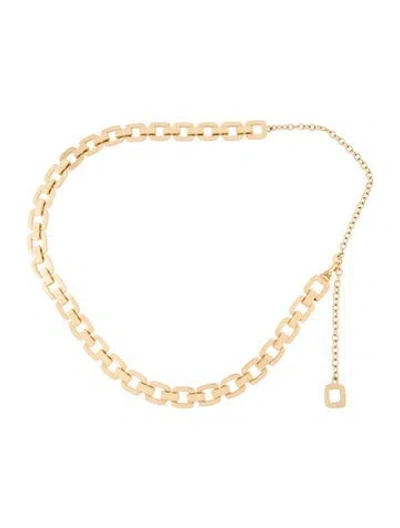 Pre-owned St John Skinny Metal Waist Belt In Gold