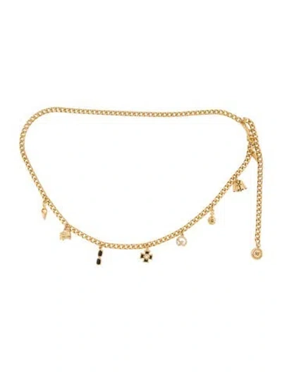 Pre-owned St John Skinny Metal Waist Belt In Gold