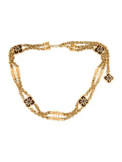 Pre-owned St John Skinny Metal Waist Belt In Gold