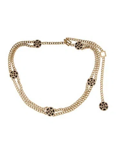 Pre-owned St John Skinny Metal Waist Belt In Gold