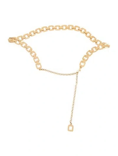 Pre-owned St John Skinny Metal Waist Belt In Gold