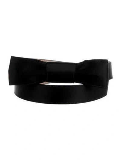 Pre-owned St John Skinny Satin Belt In Black