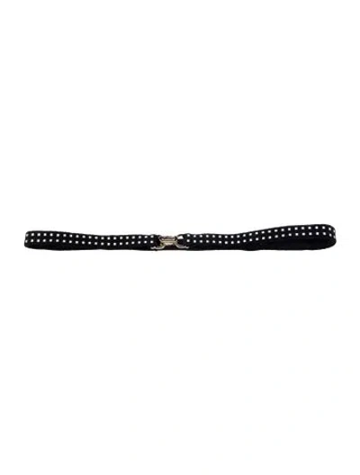 Pre-owned St John Skinny Sequin Embellishments Belt In Black