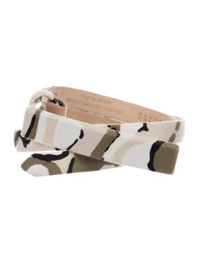 Pre-owned St John Skinny Waist Belt In Green