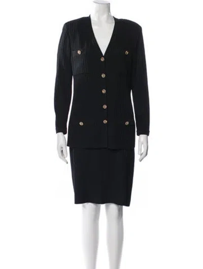 Pre-owned St John Skirt Set In Black