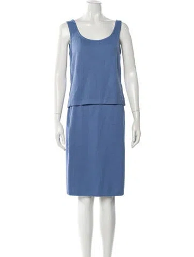 Pre-owned St John Skirt Set In Blue