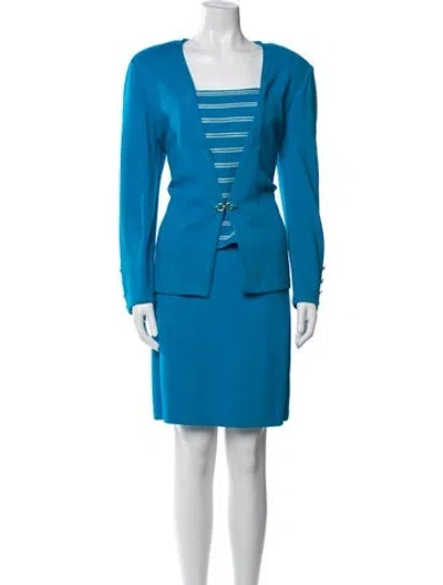Pre-owned St John Skirt Set In Blue