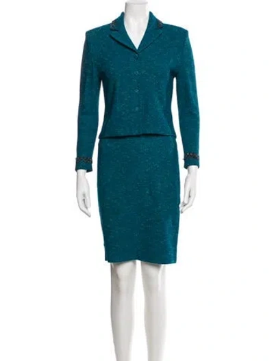 Pre-owned St John Skirt Set In Blue