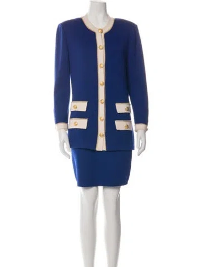 Pre-owned St John Skirt Set In Blue