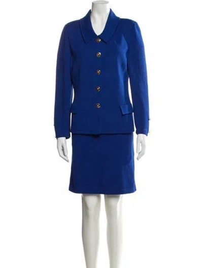 Pre-owned St John Skirt Set In Blue