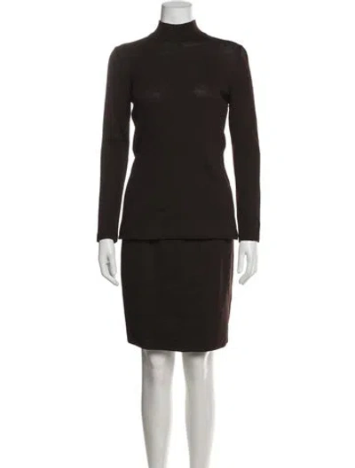 Pre-owned St John Skirt Set In Brown