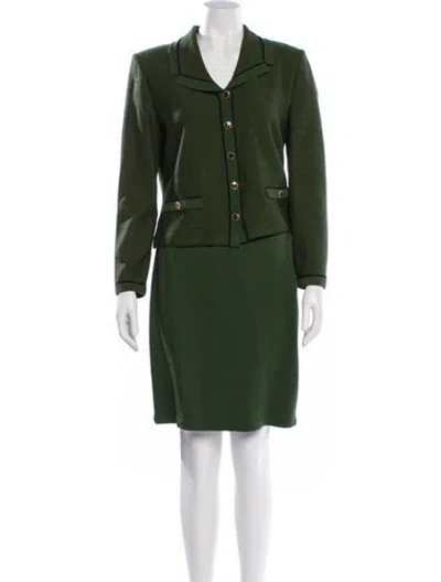 Pre-owned St John Skirt Set In Green