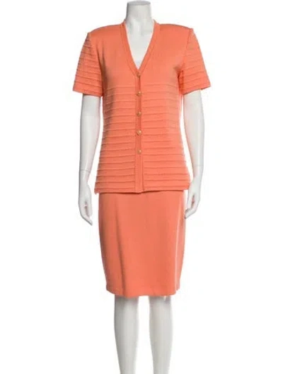 Pre-owned St John Skirt Set In Orange